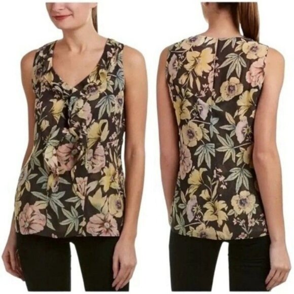 CAbi Osaka Nights Floral Ruffle Blouse SZ M #3265 - Picture 1 of 8